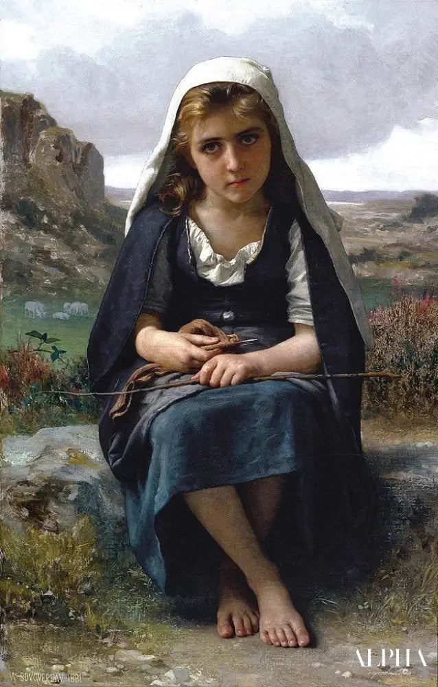 La bergère, 1881 - William Bouguereau - Reproductions de tableaux et peintures haut de gamme