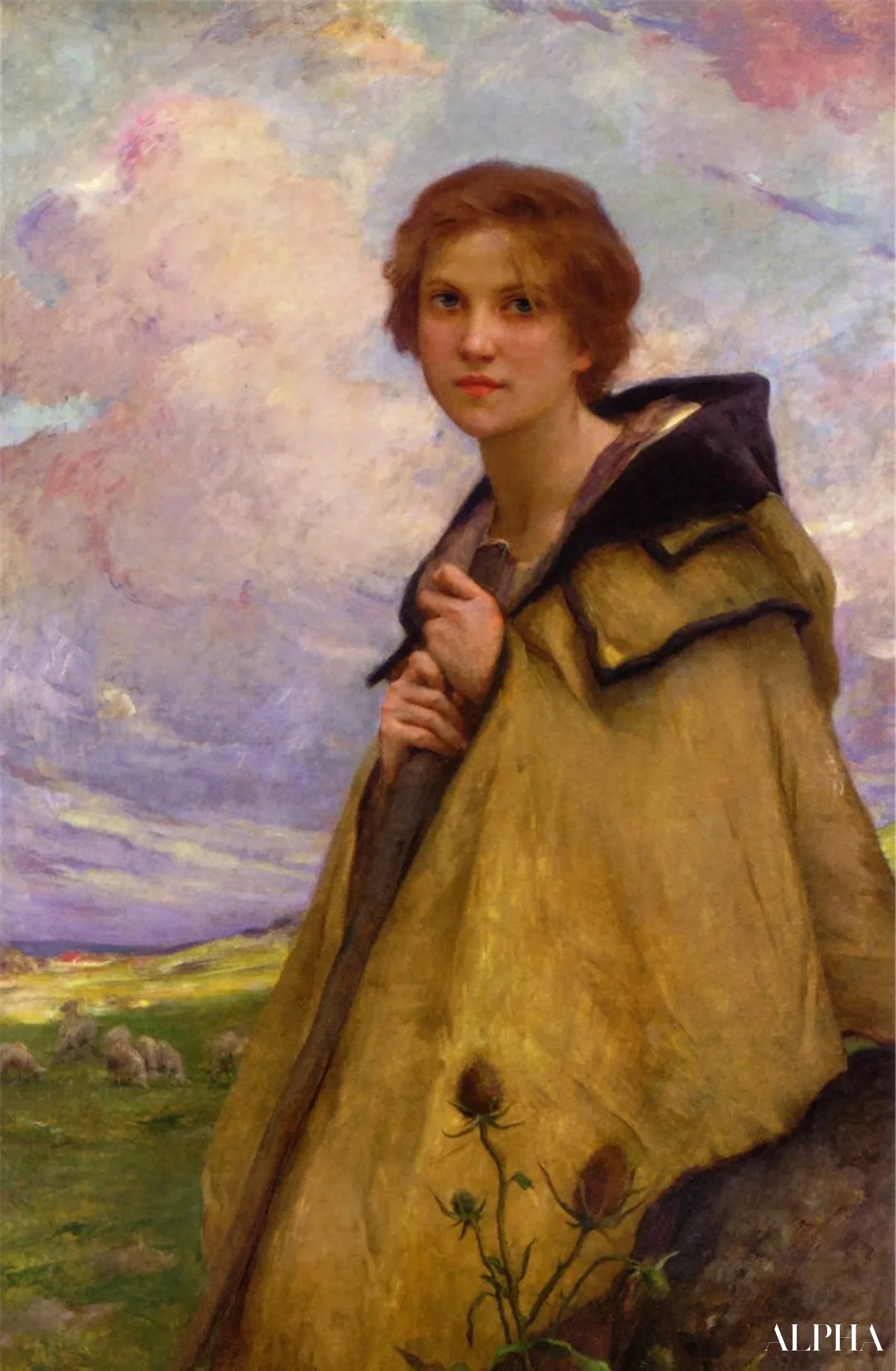 La bergère - Charles-Amable Lenoir - Korkealaatuiset taulujen ja maalauksien reproduktiot