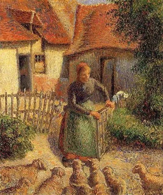 Vuohien vuokraava paimen - Camille Pissarro