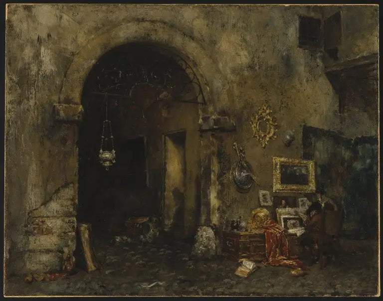 Antiikkiliikkeen kauppa - William Merritt Chase