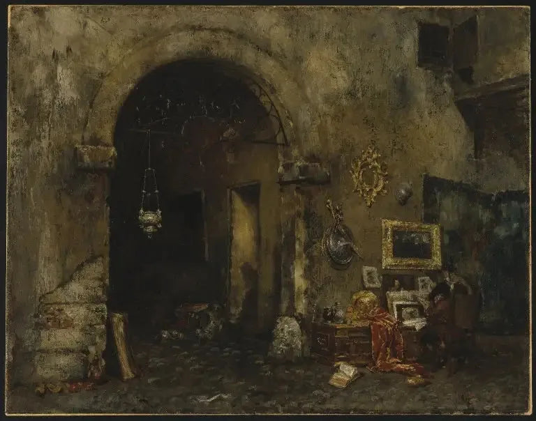 Antiikkiliikkeen kauppa - William Merritt Chase