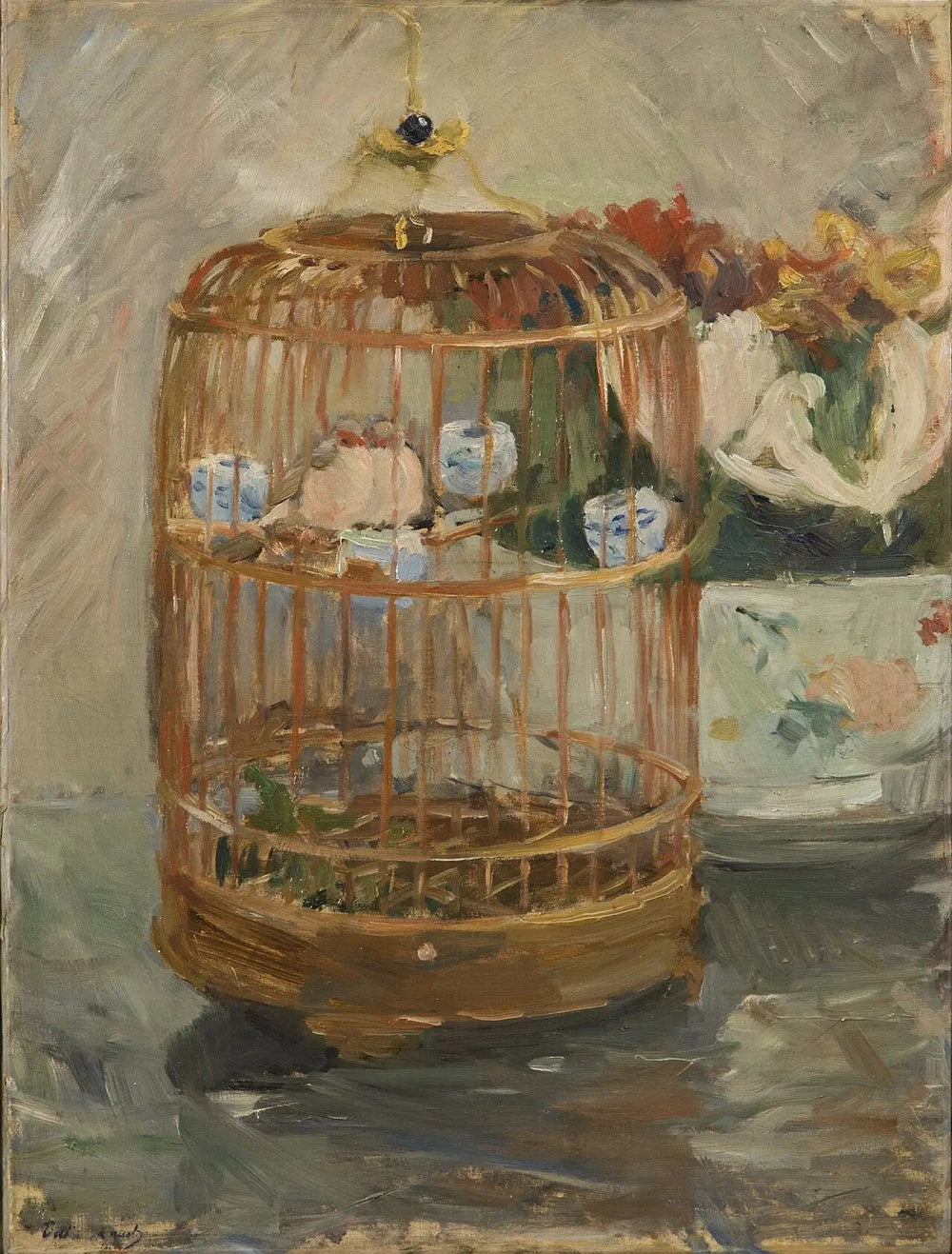 La Cage - Berthe Morisot image 1 reproduction réalisée par Alpha Reproduction