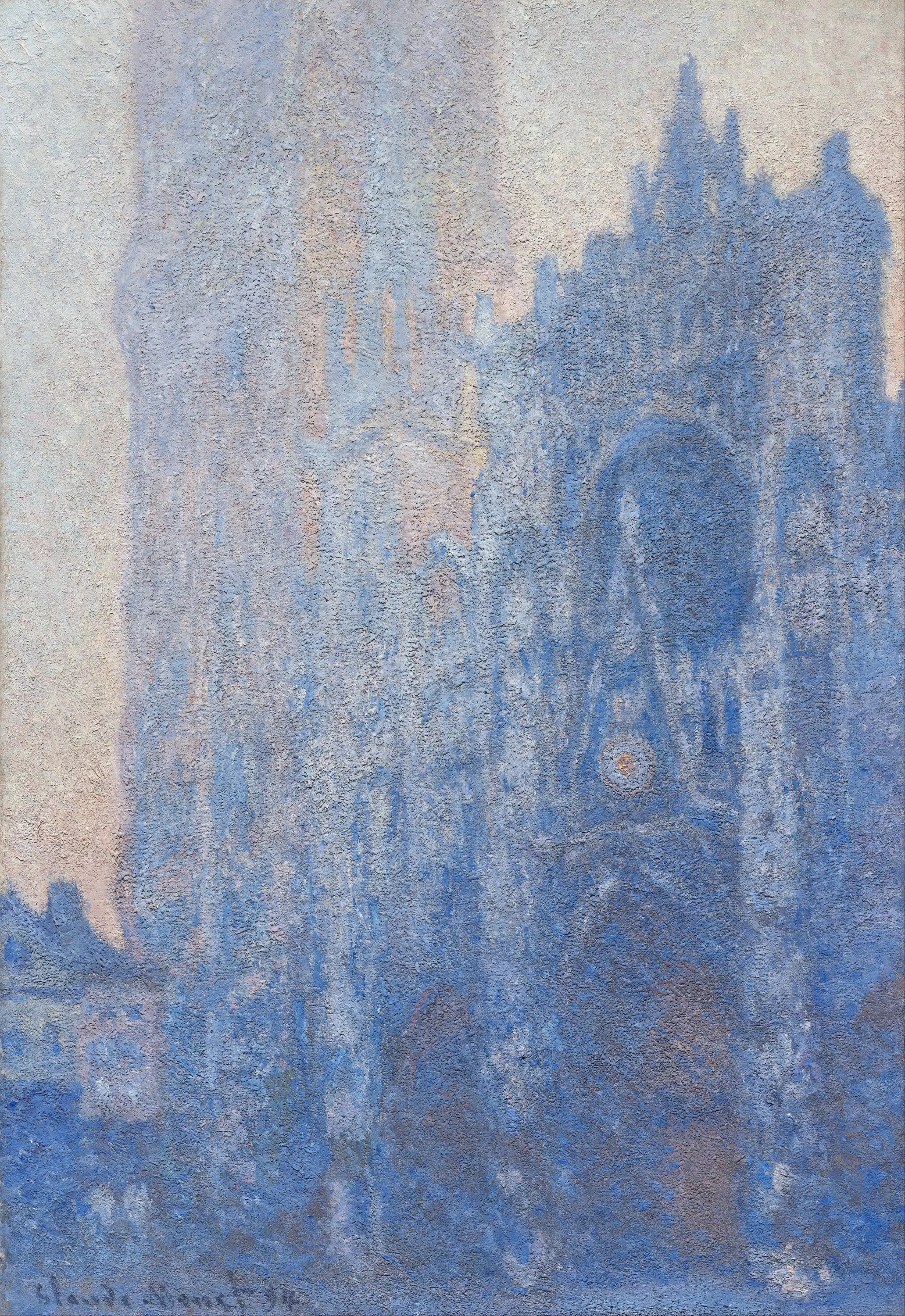 Reproduction du tableau « La Cathédrale de Rouen, le Portail et la Tour d'Albane, Aube - Claude Monet » par Alpha Reproduction en peinture à l’huile