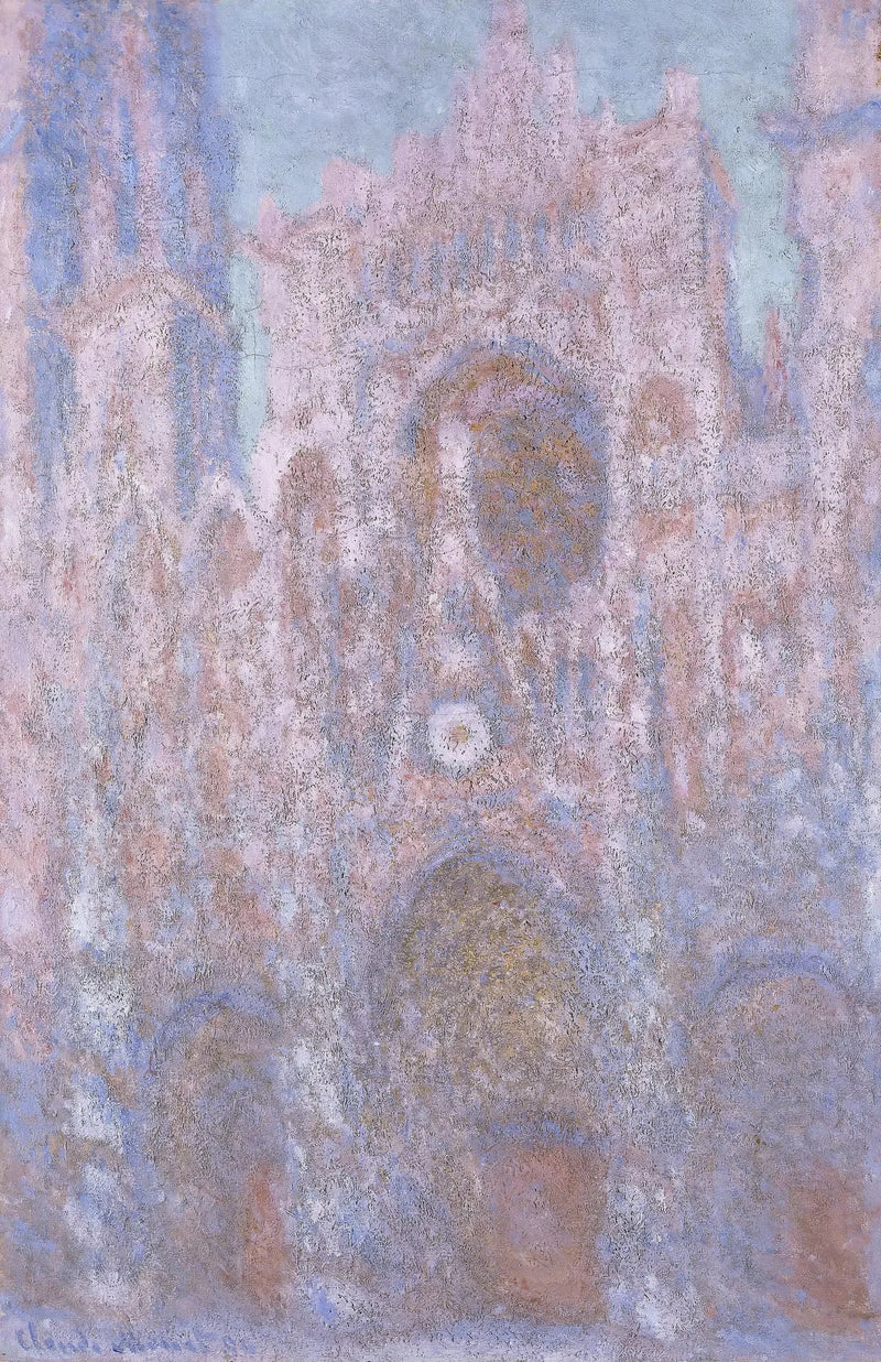 Rouenin katedraali, sinfonia harmaassa ja vaaleanpunaisessa - Claude Monet