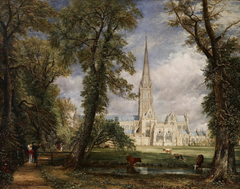 Salisburyn katedraali nähtynä piispan puutarhoista - John Constable