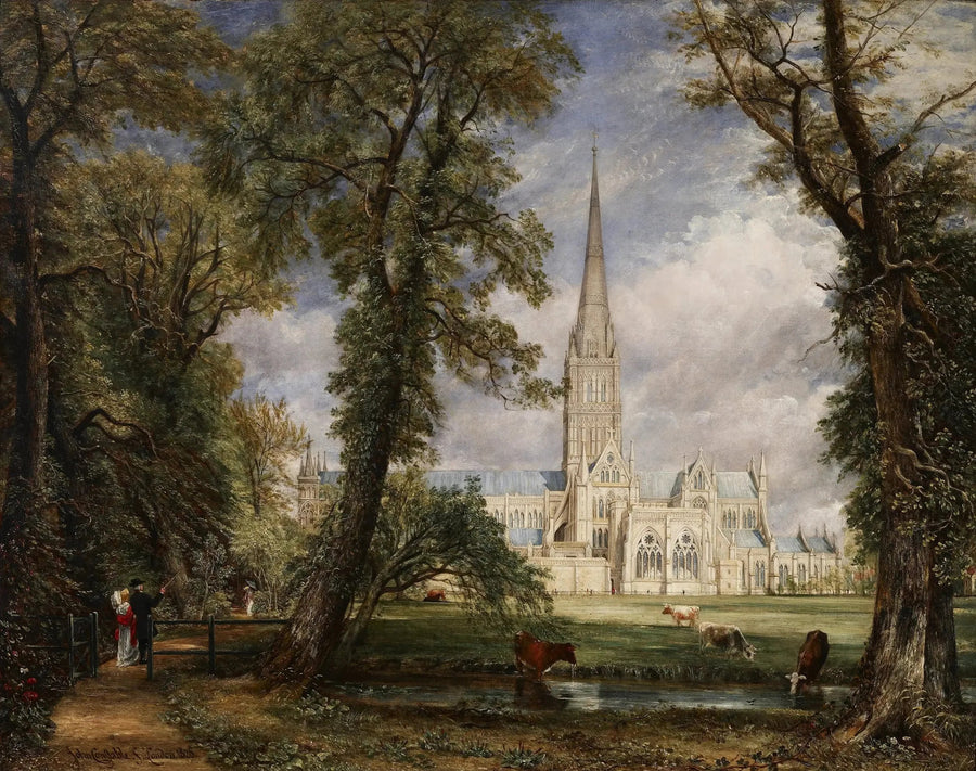 Salisburyn katedraali nähtynä piispan puutarhoista - John Constable