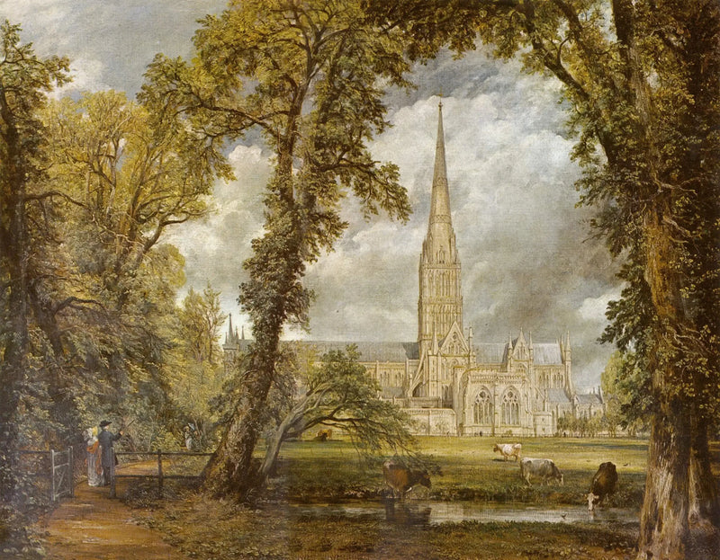Salisburyn katedraali nähtynä piispan puutarhoista - John Constable
