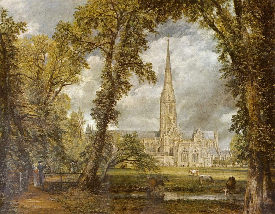 Salisburyn katedraali nähtynä piispan puutarhoista - John Constable