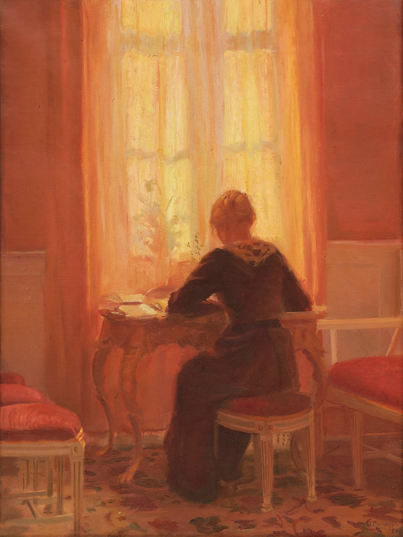 Punainen huone - Sisustus Helgan, taiteilijan tyttären, kanssa. - Anna Ancher