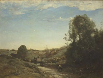 La Charrette souvenir de Marcoussis - Jean-Baptiste Camille Corot - Alpha Reproduction