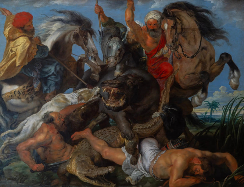 Seepeily ja krokodilin metsästys - Peter Paul Rubens