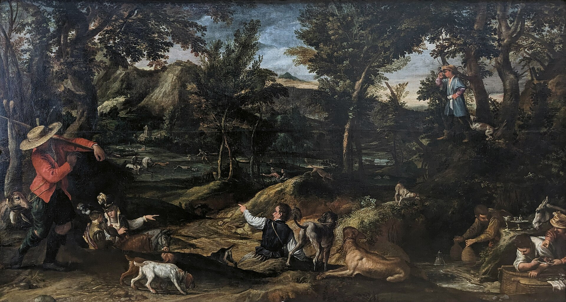 Paysage avec chasseurs et cerfs - Annibale Carracci
