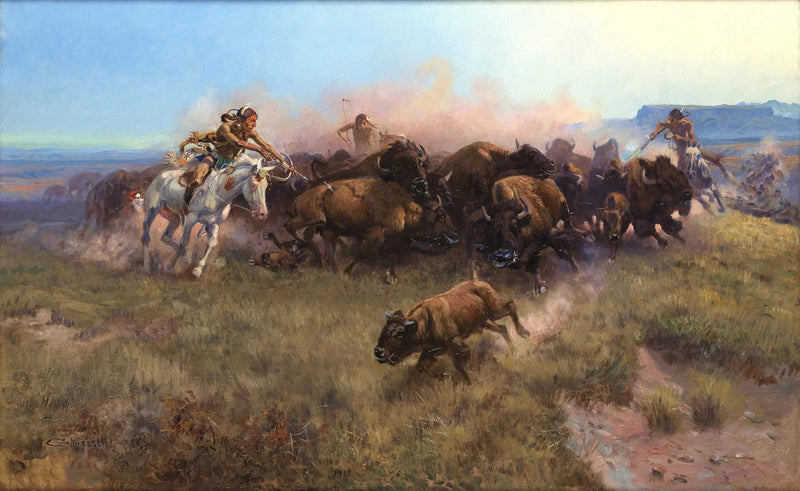 Bisonin metsästys [nro 39] - Charles Marion Russell