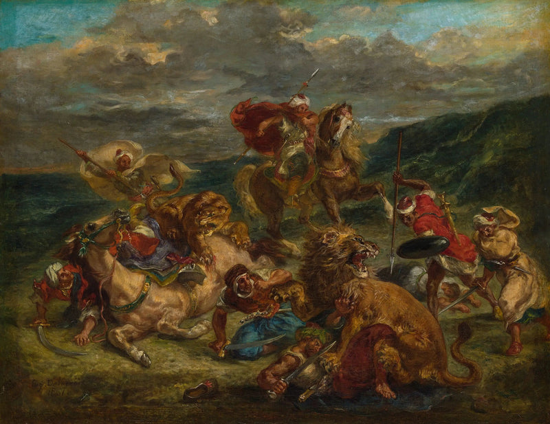 Leijonan metsästys - Eugène Delacroix