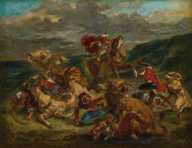 Leijonan metsästys - Eugène Delacroix