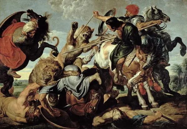 Leijonan metsästys - Peter Paul Rubens