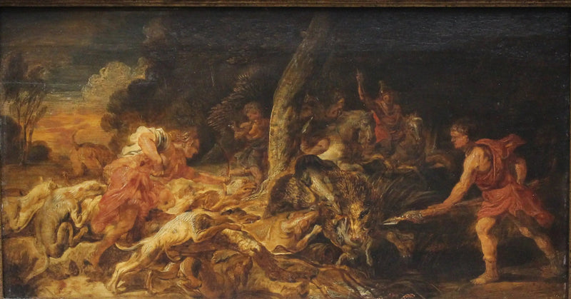 Calédonian villisianmetsästys - Peter Paul Rubens