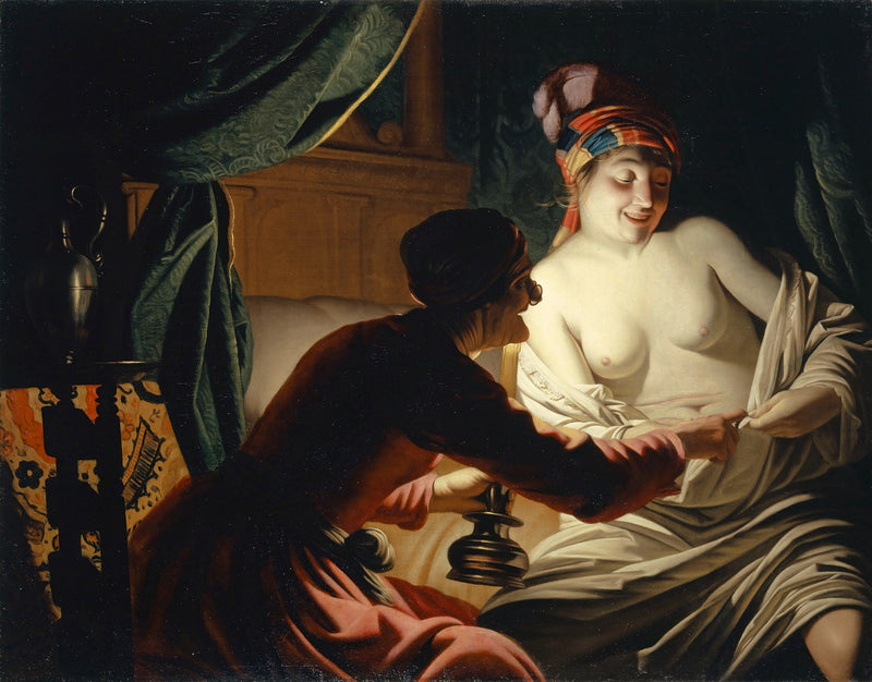 Kirppujen metsästys kynttilän valossa - Gerrit van Honthorst