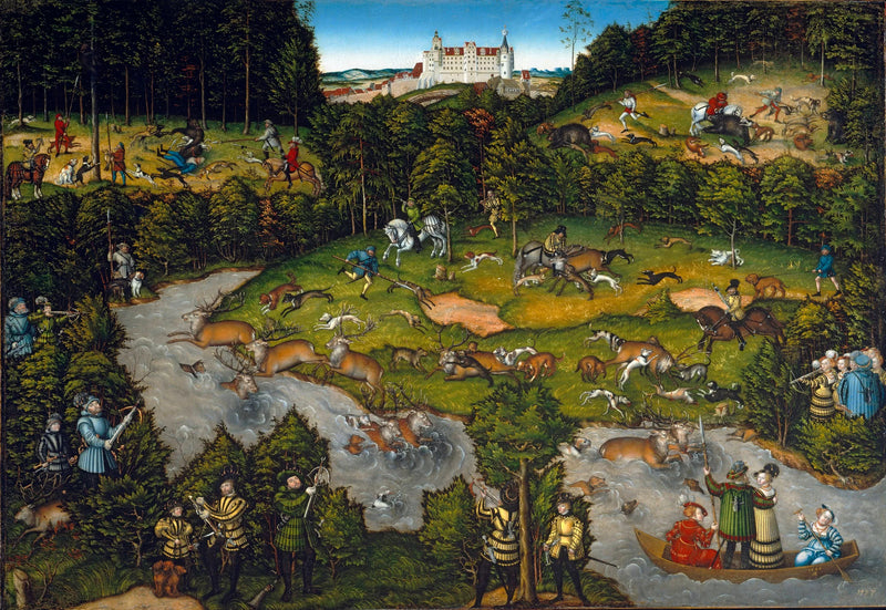Metsästys lähellä Hartenfelsin linnaa - Lucas Cranach vanhempi