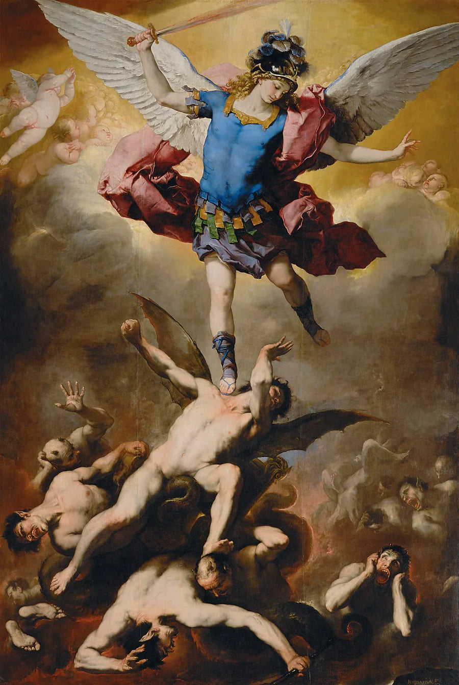Anarkisten enkeleiden lankeemus - Luca Giordano