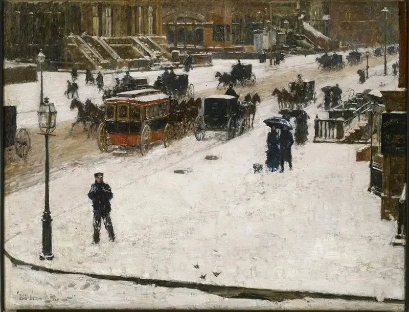Viides Avenu talvella - Childe Hassam
