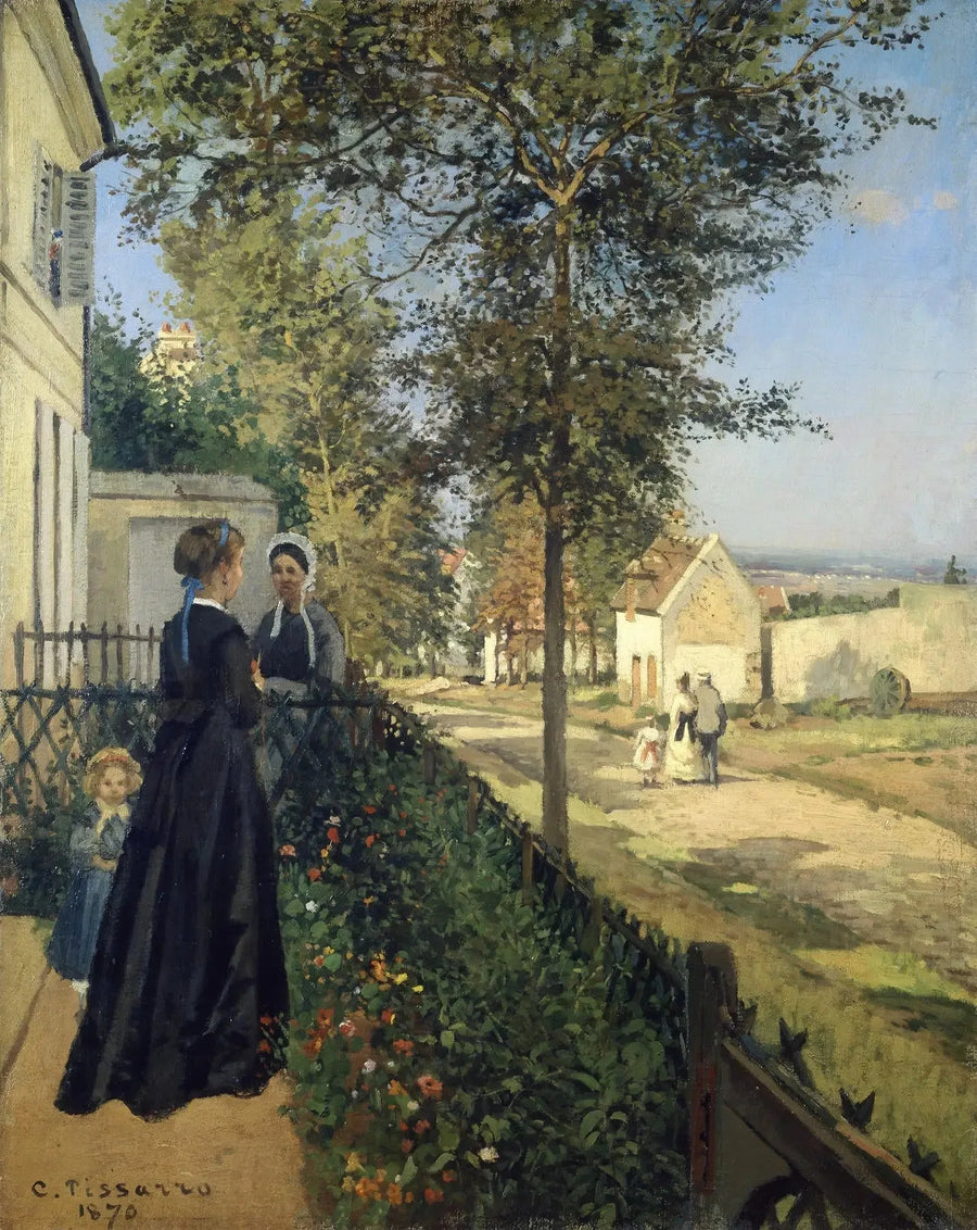 Keskustelu, Louveciennes - Camille Pissarro