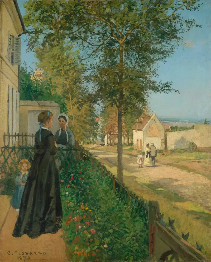 Keskustelu, Louveciennes - Camille Pissarro