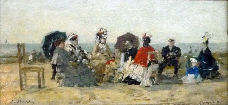 Keskustelu Trouvillen rannalla - Eugène Boudin