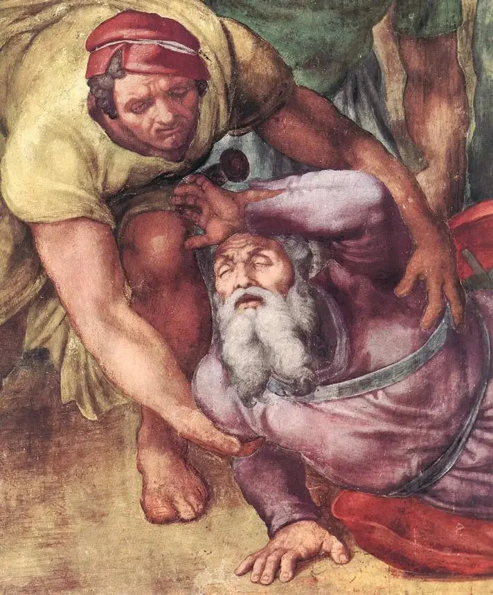 Pyhän Paavalin kääntyminen, yksityiskohta. - Michelangelo