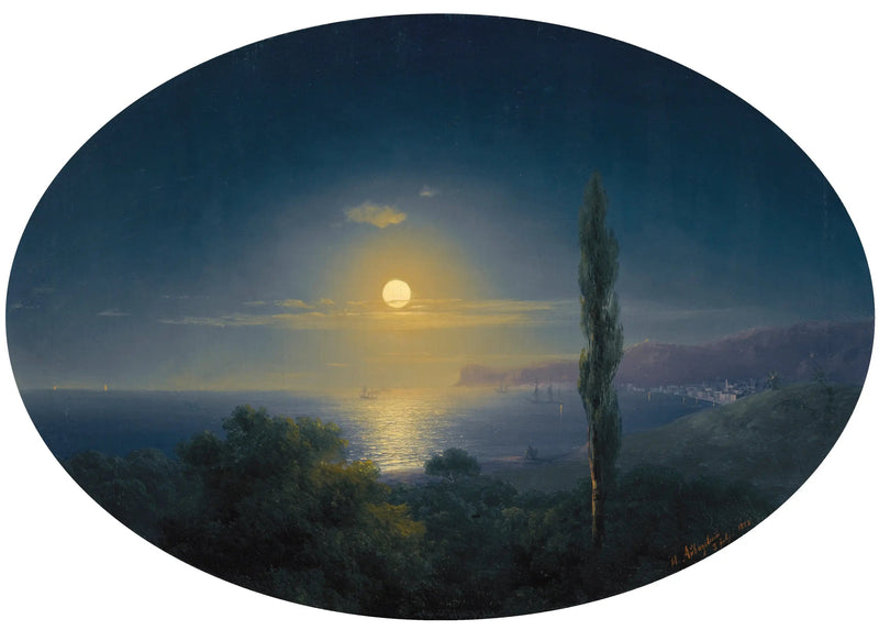 Krimvuoriston rannikko kuutamossa - Ivan Aïvazovski