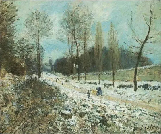 Sydämen lentokyky Marlyn lumessa - Alfred Sisley