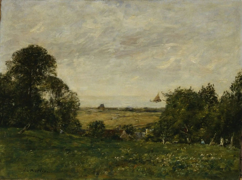 Rannikko lähellä Trouvillea, näkymä korkeuksilta - Eugène Boudin