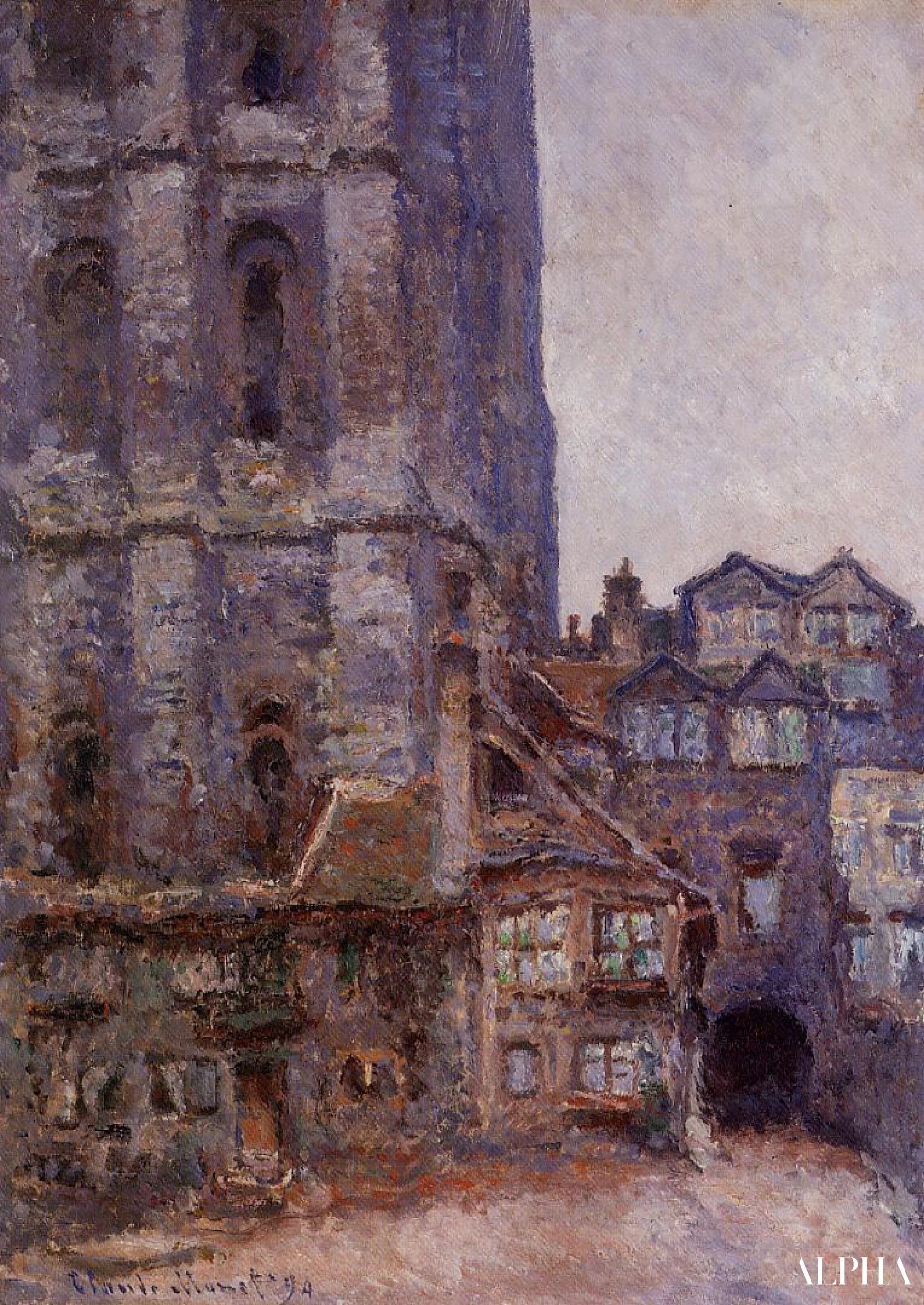 La Cour d'Albane, temps gris (W1318) - Claude Monet - Reproductions de tableaux et peintures haut de gamme