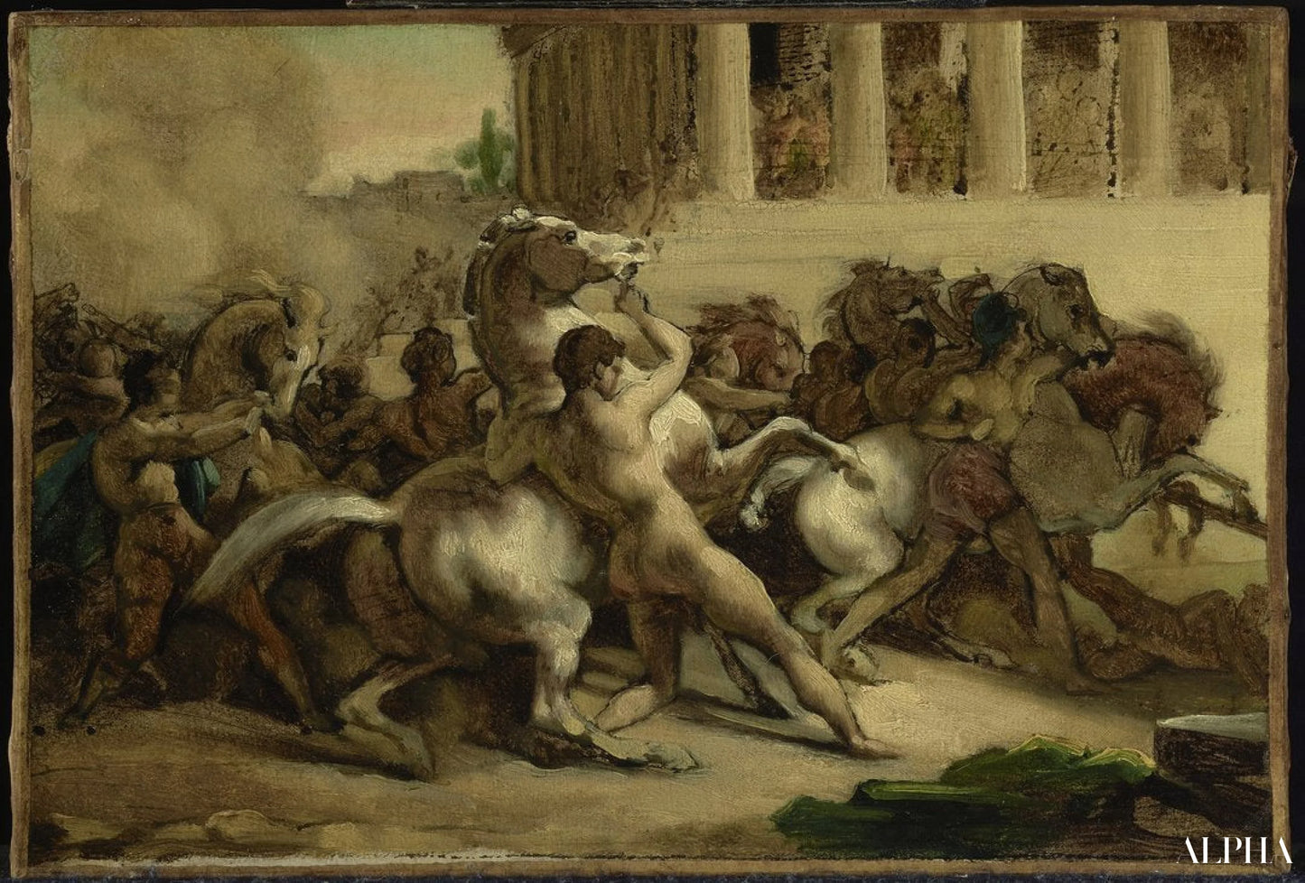 "Hevosten kilpailu ilman ratsastajaa - Théodore Géricault - Korkealaatuiset taulujen ja maalauksien reproduktiot"