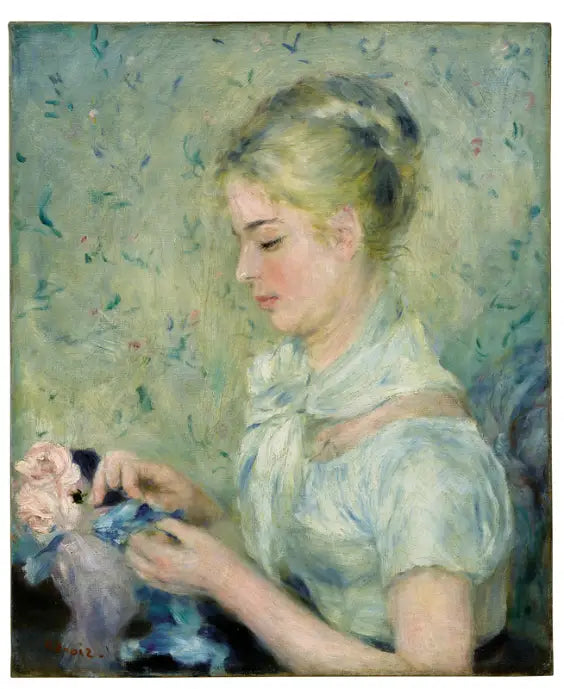 La couseuse - Pierre-Auguste Renoir image 1 copie peinte à la main à l’huile