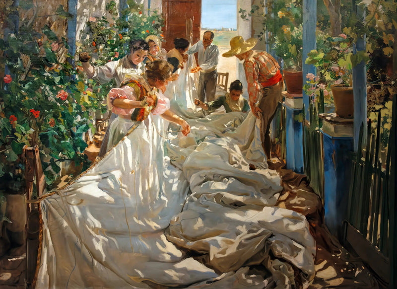 Purjeen ompelu - Joaquín Sorolla
