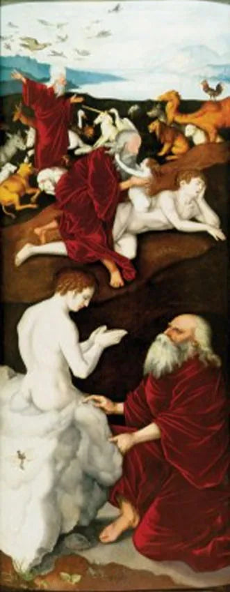Miesten ja eläinten luominen - Hans Baldung Grien
