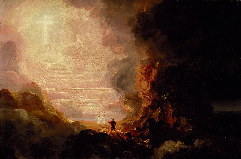 Risti ja maailma: ristin pyhiinvaeltaja matkansa lopussa - Thomas Cole