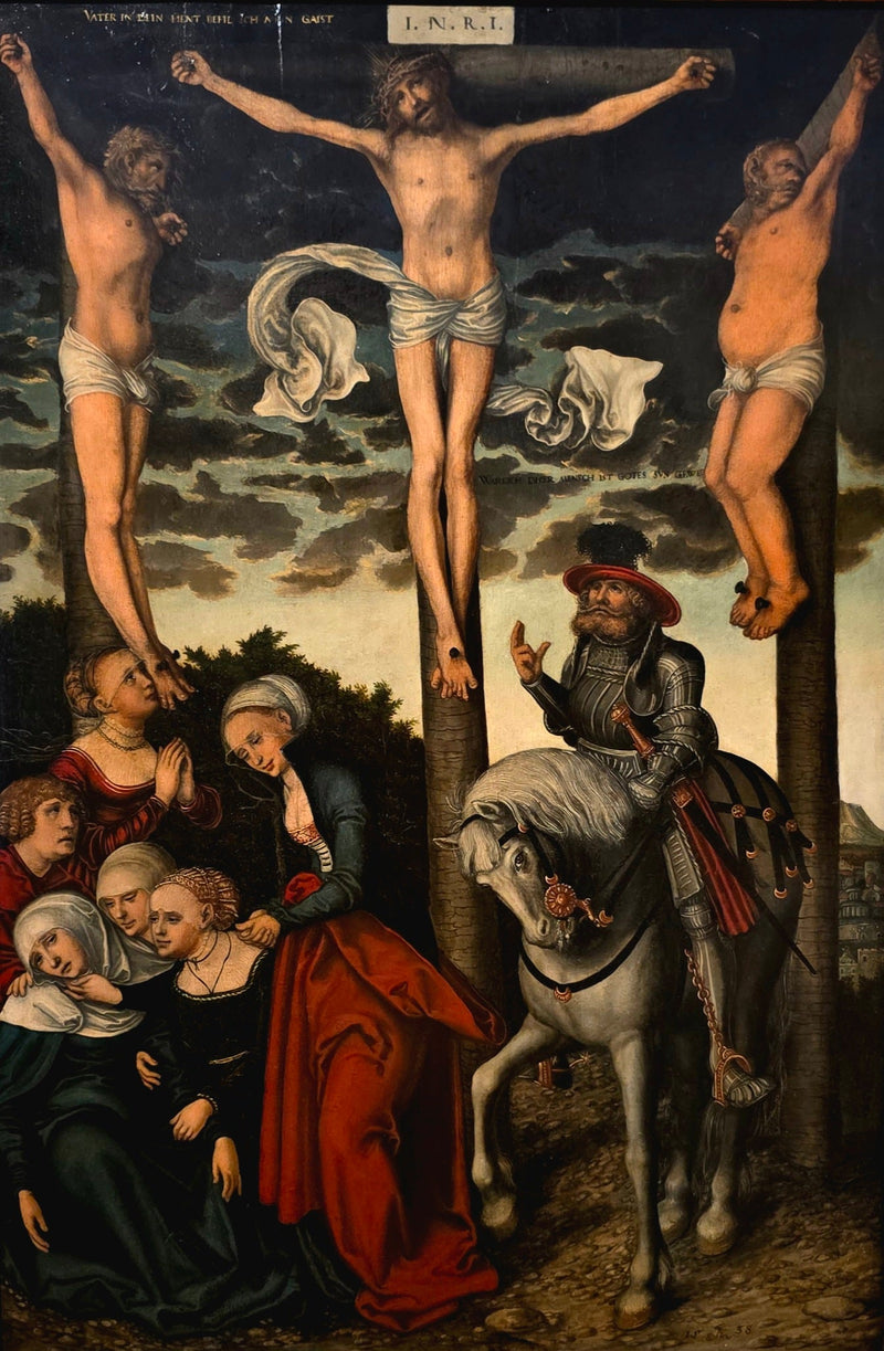 Ristiinnaulitseminen kapteenin kääntyessä - Lucas Cranach vanhempi