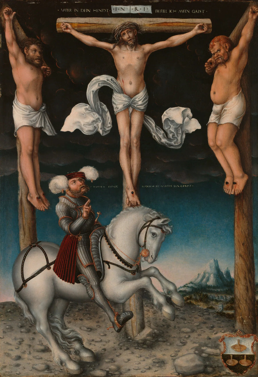 Ristiinnaulitseminen ja kääntynyt centurion - Lucas Cranach vanhempi