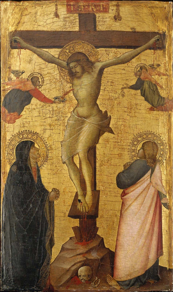 Ristiinnaulitseminen Marian ja Pyhän Johanneksen kanssa - Agnolo Gaddi