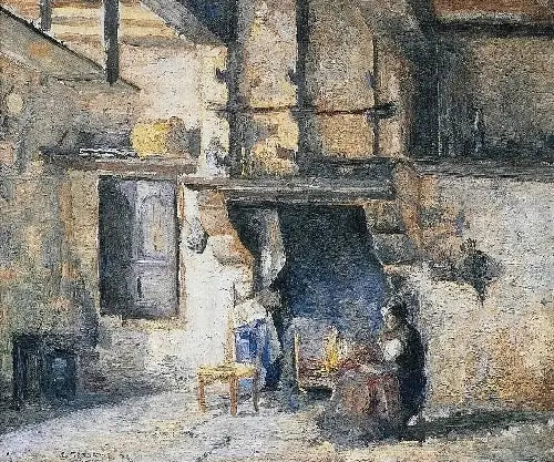 Piette-talon keittiö, Montfoucault - Camille Pissarro