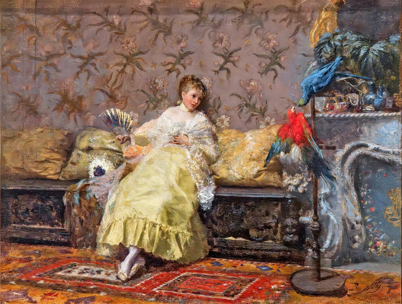 Papukaijattaren nainen - Giuseppe De Nittis