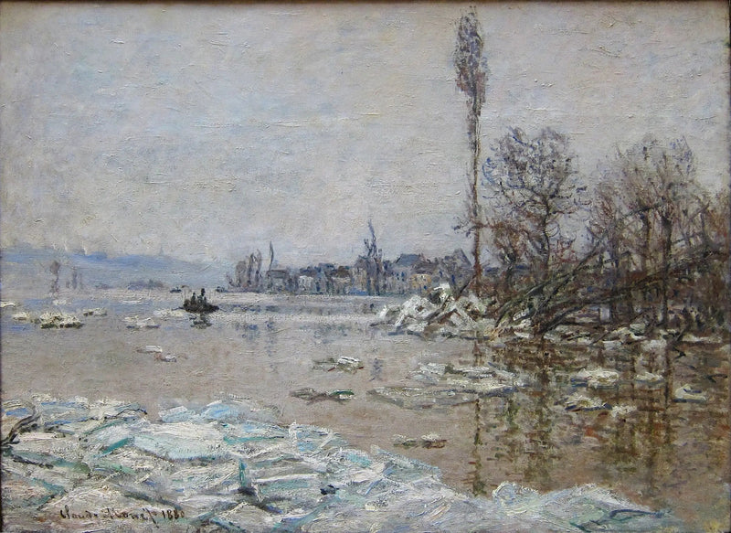 La Débâcle à Vétheuil, näkymä Lavacourtiin - Claude Monet