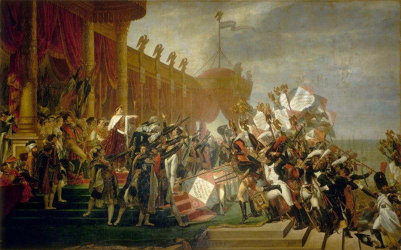Kotkien jakaminen - Jacques-Louis David