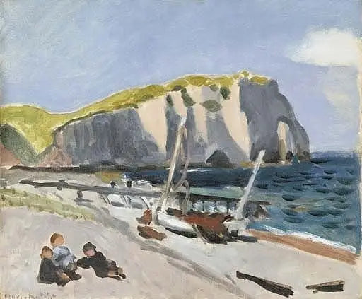 Reproduction du tableau « La Falaise d'Aval et le cabanon - Henri Matisse » par Alpha Reproduction en peinture à l’huile