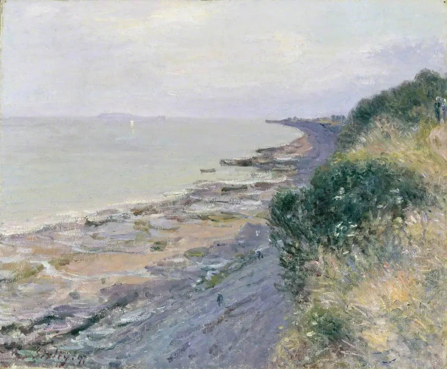 Penarthin kallio, ilta, matala vuorovesi - Alfred Sisley