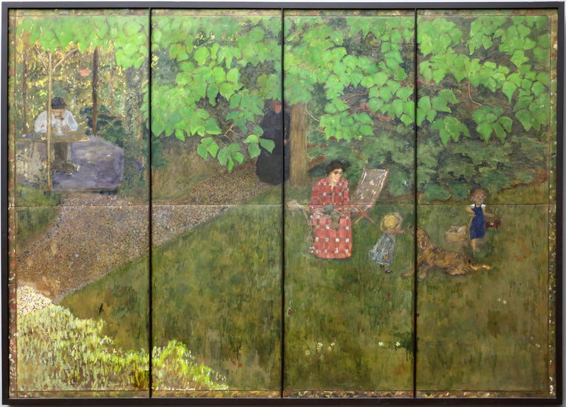 Claude Terrassen perhe puutarhassa - Pierre Bonnard