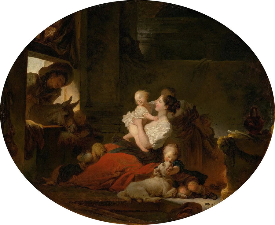 Onnellinen perhe - Jean-Honoré Fragonard