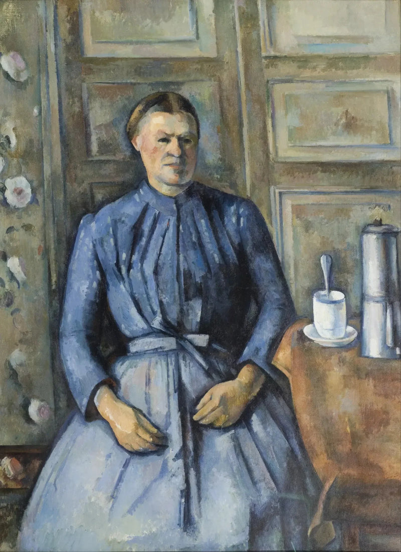 Nainen kahvinkeittimen kanssa - Paul Cézanne